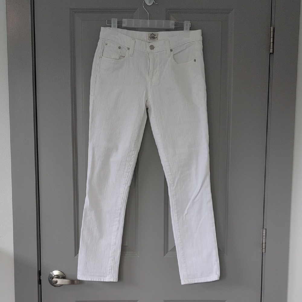 J. Crew Slim Broken In Boyfriend White Jeans